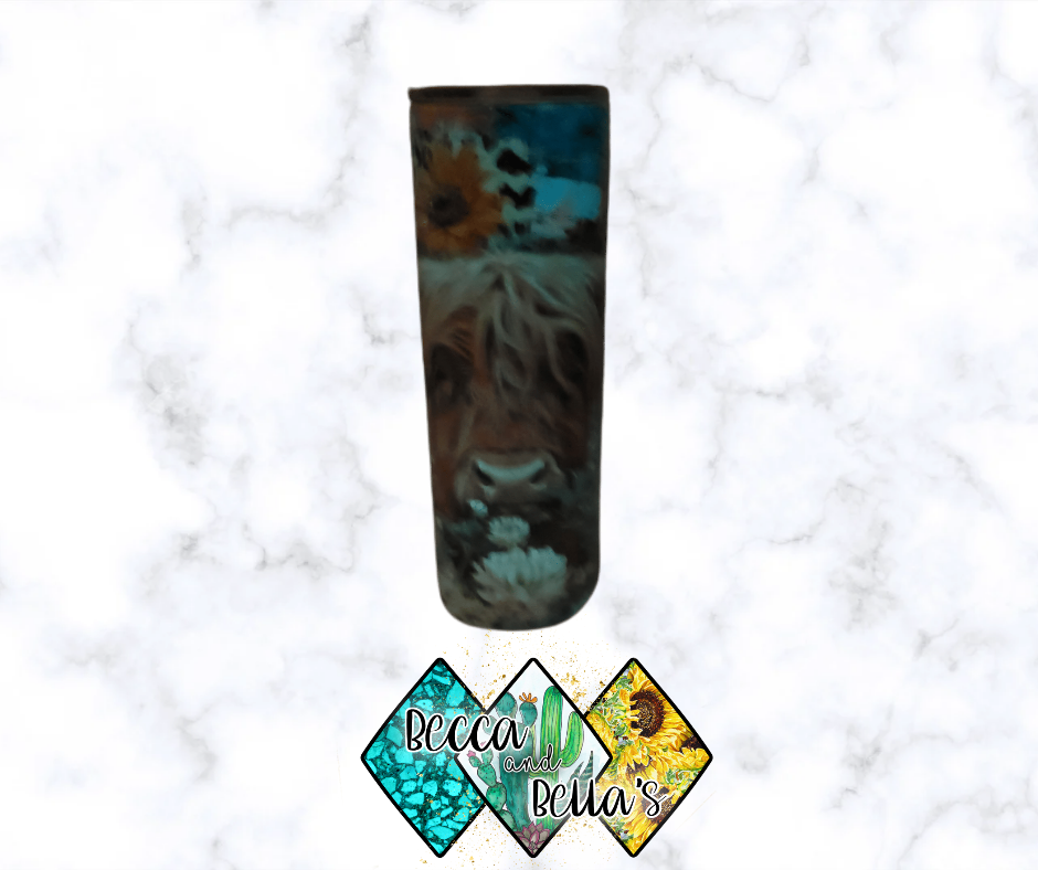 20oz Floral Highland Sublimated Glow in the Dark Tumbler
