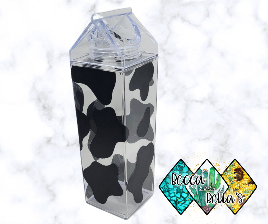 32oz Acrylic Milk Carton Vinyl Cup Cowprint