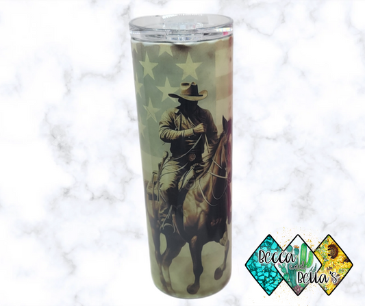 20oz Flag Cowboy Sublimated Tumbler