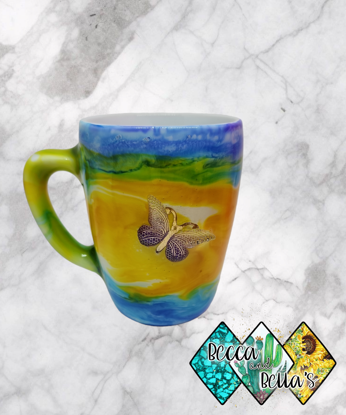 Yellow Butterfly Ceramic Mug