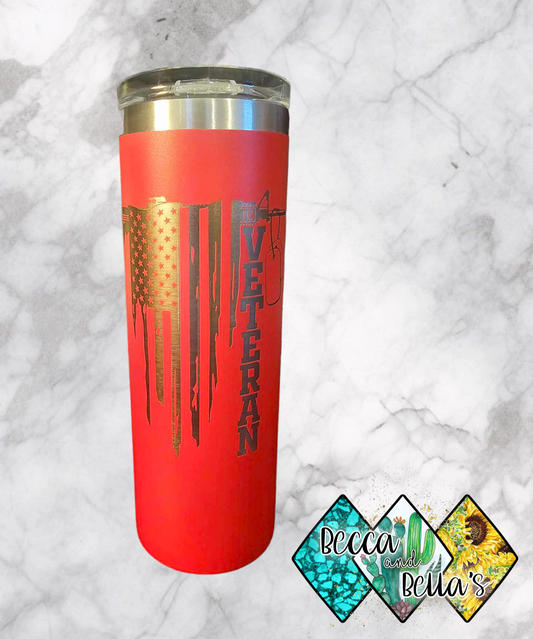 20oz Laser Engraved Veteran Tumbler