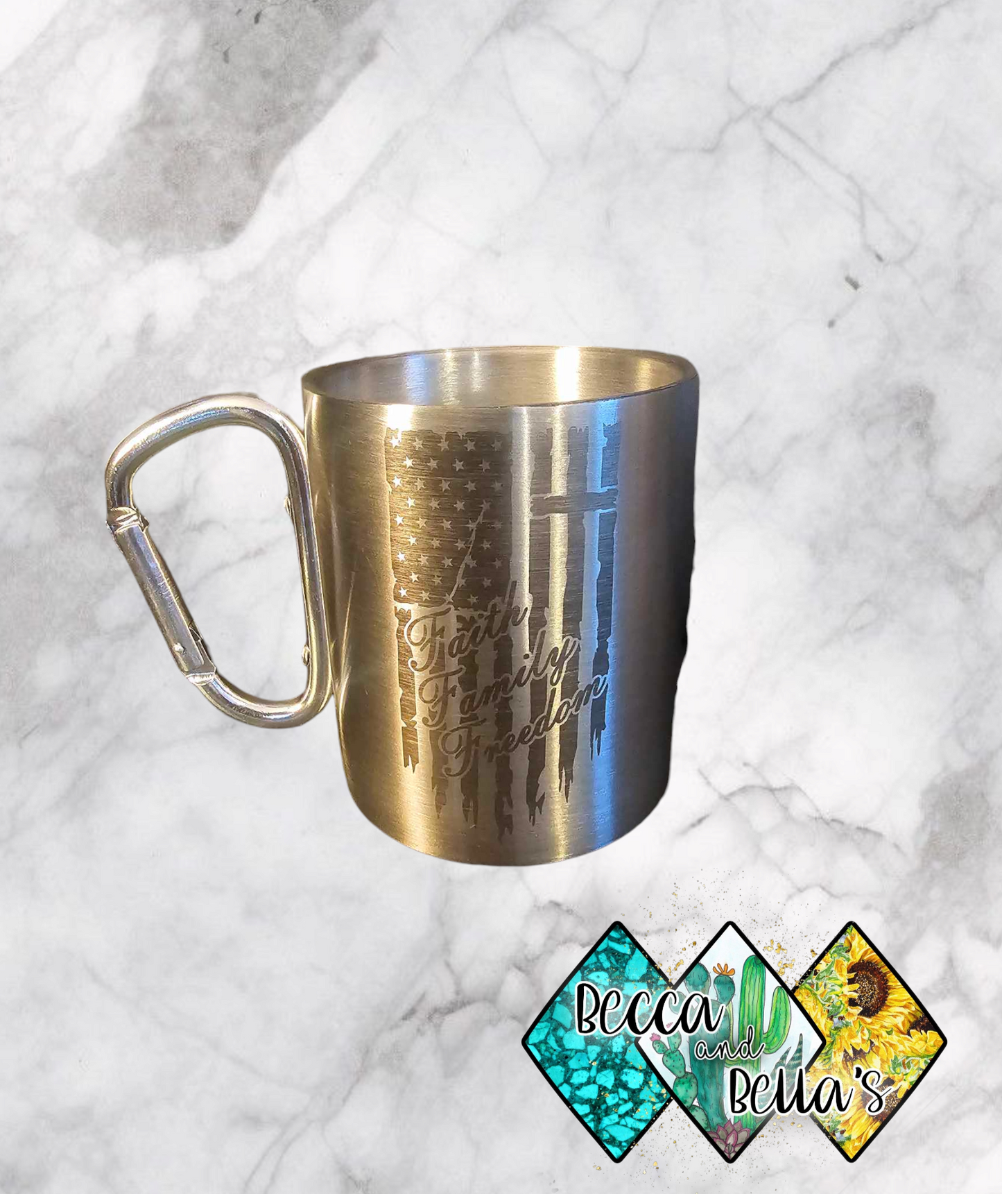 10oz Laser Engraved Freedom Travel Cup
