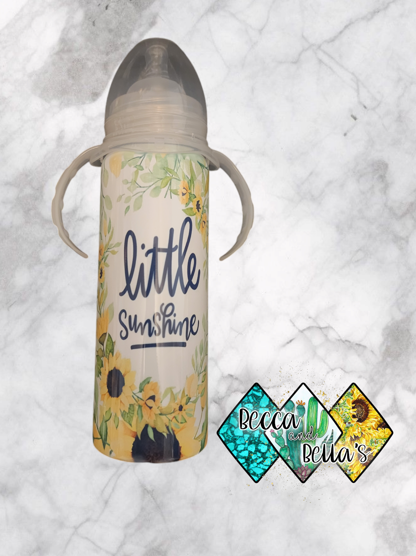 8oz Little Sunshine Baby Bottle Sublimated