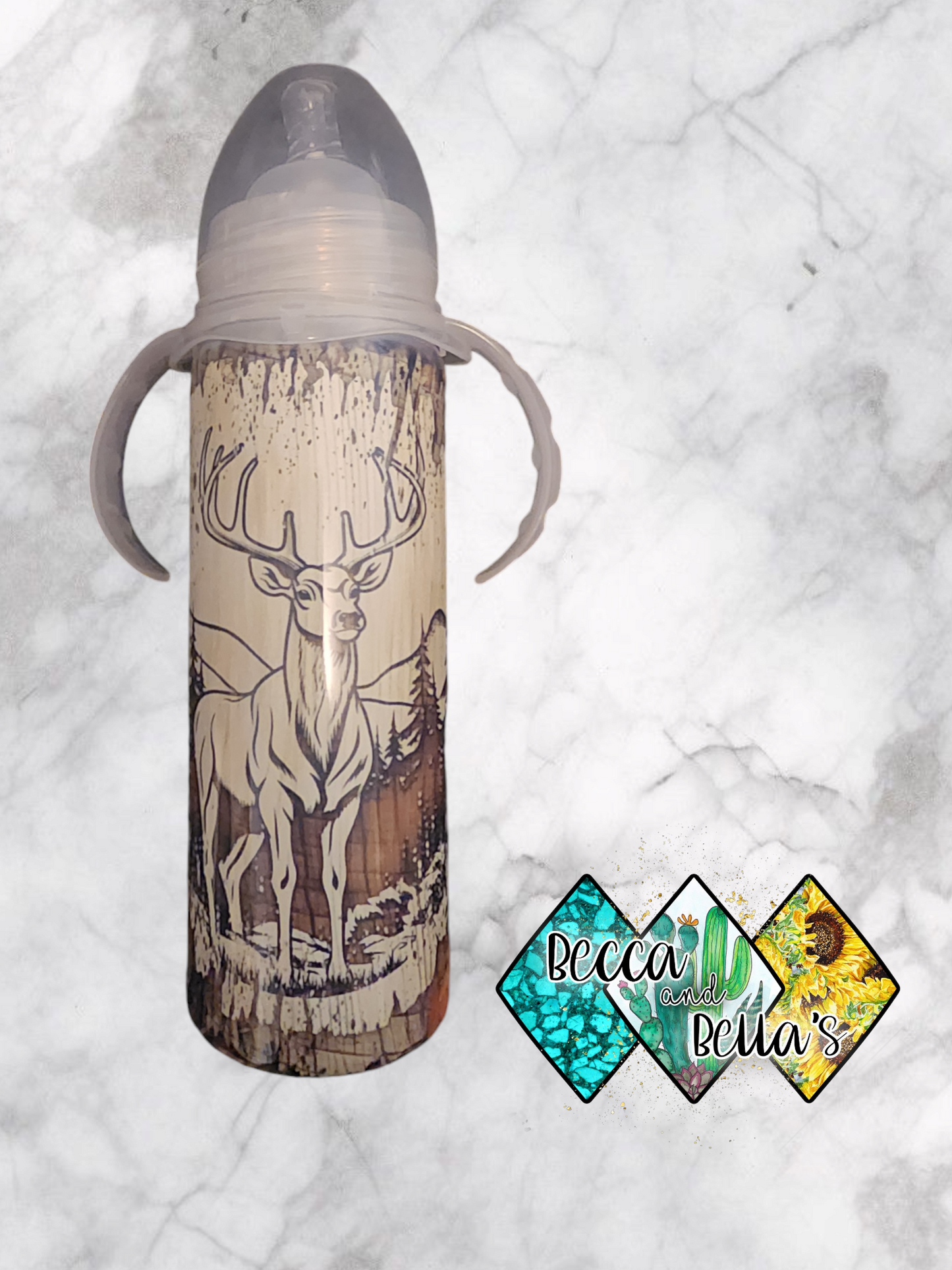 8oz Deer Baby Bottle Sublimated