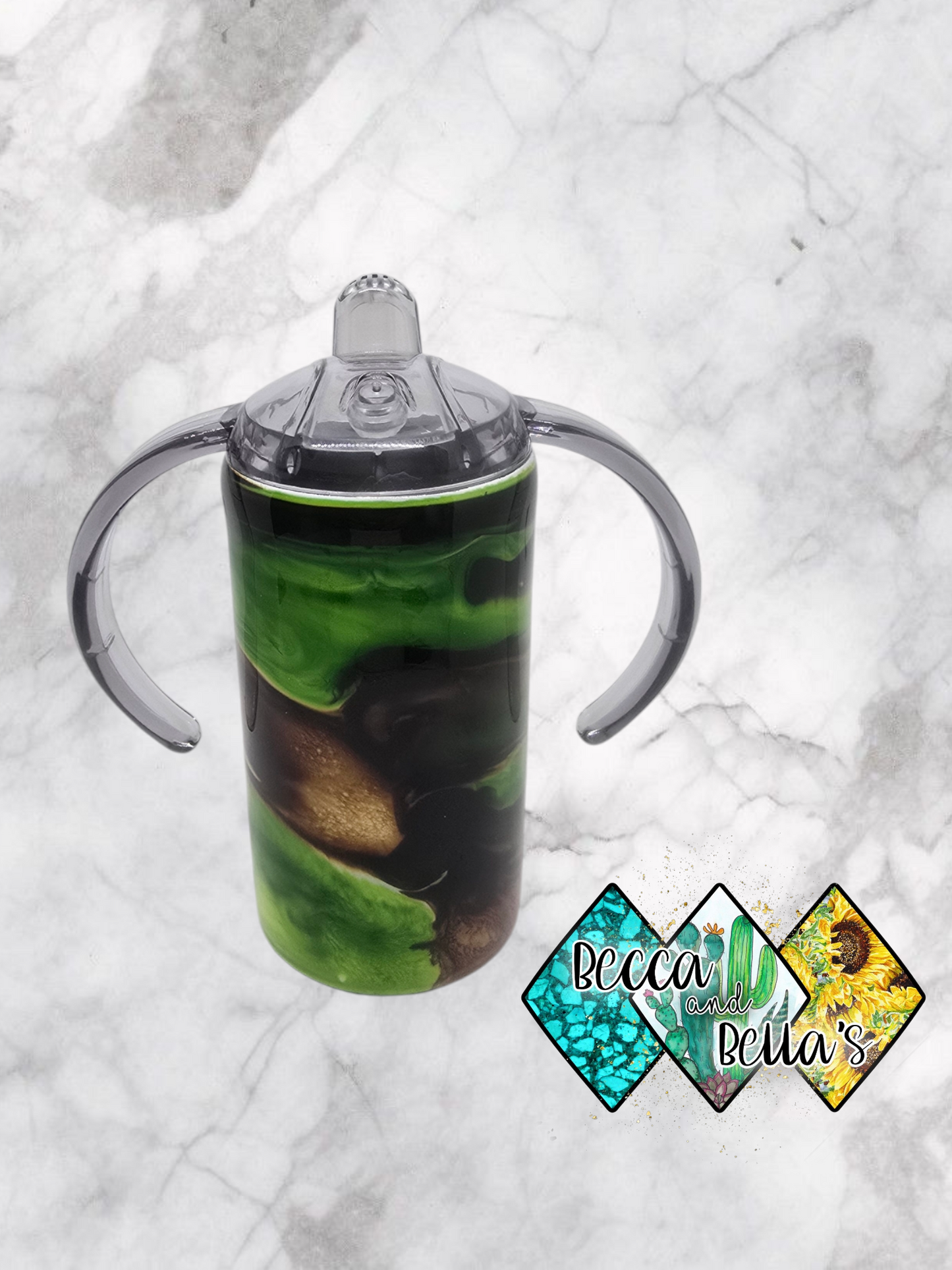 12oz Camo Swirl Sippy Duo