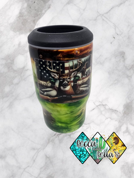 Deer Camo Swirl Can and Bottle Cooler
