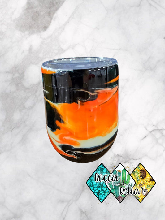 12oz Wine Orange Black and White