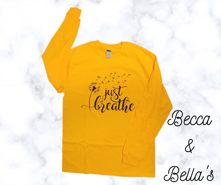 Just Breathe Tee Size Medium Long Sleeve