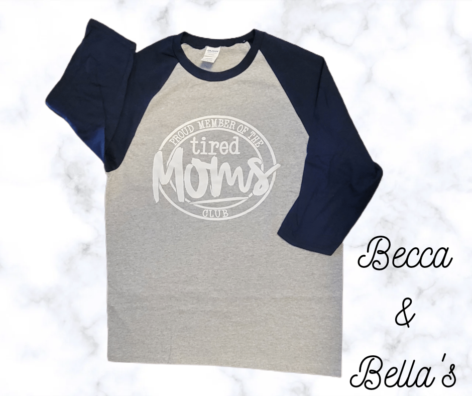 Tired Mom Tee Size Medium 3/4 Sleeve