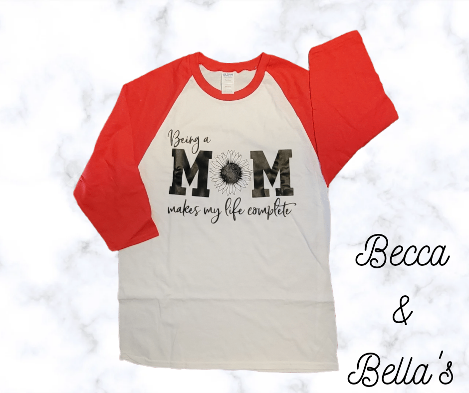 Mom Sunflower Tee Size Medium 3/4 Sleeve