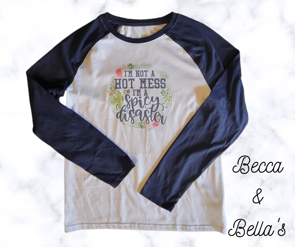 Spicy Disaster Tees Long Navy Sleeves