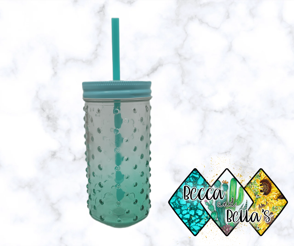 Ombre Blue Bubble Glass