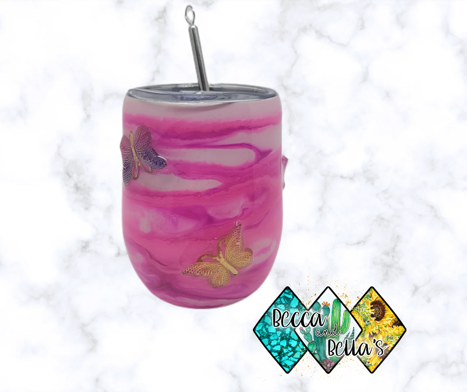 12oz Specialty Butterfly Wine Tumbler