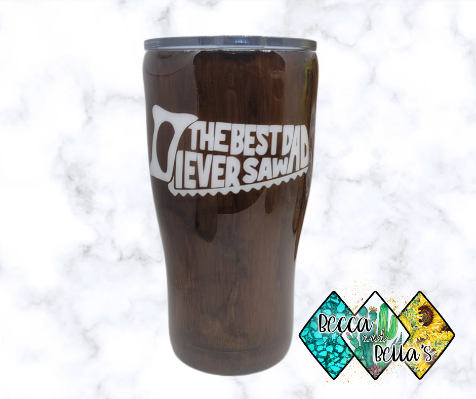 20oz Dark Woodgrain Dad Saw