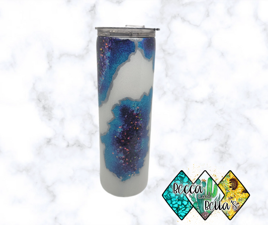 30oz Skinny Specialty Blue Geode