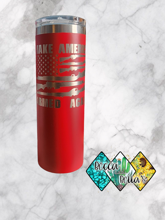 20oz Laser Engraved Armed Again Tumbler