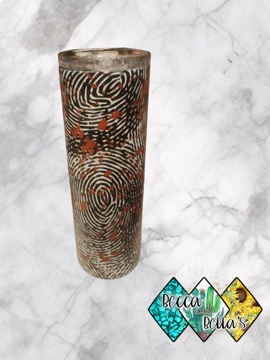 20oz Fingerprint Glow in the Dark Orange/Red Sublimated Tumbler