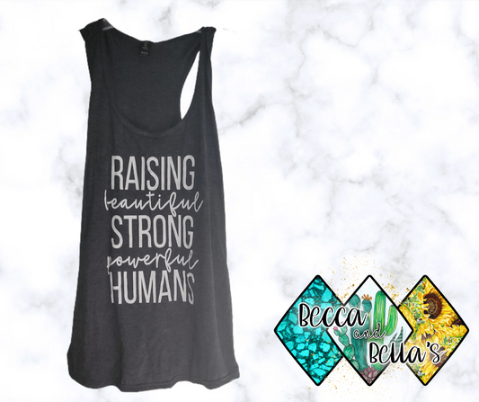 Raising Humans Dark Grey Tank