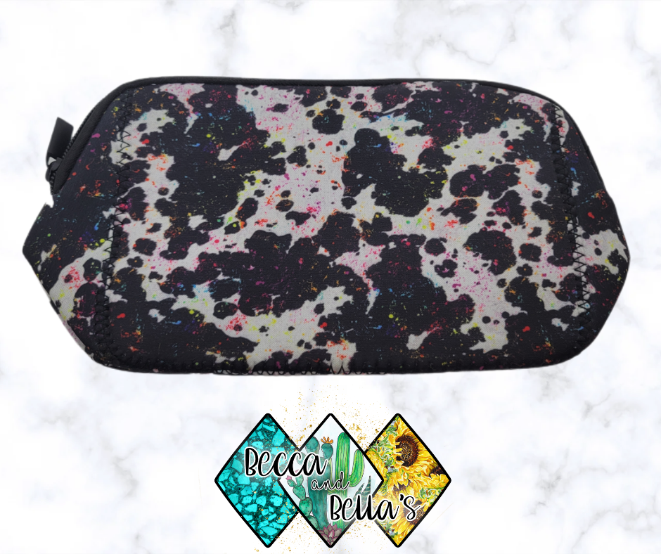 Speckled Cowhide Makeup Bag